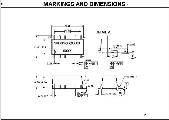 MARKINGS AND DIMENSIONS