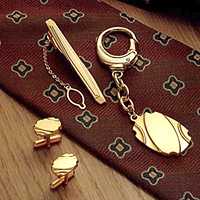 Cuff Link, Tie Clipper, Key Chain, Set Box