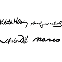 Keith Haring, Marco, Andy Warhol, Salvador Dali