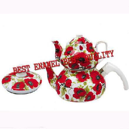 porcelain enamelware teapot kettle