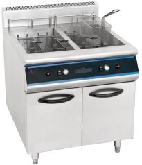 Gas deep fryer with cabinet