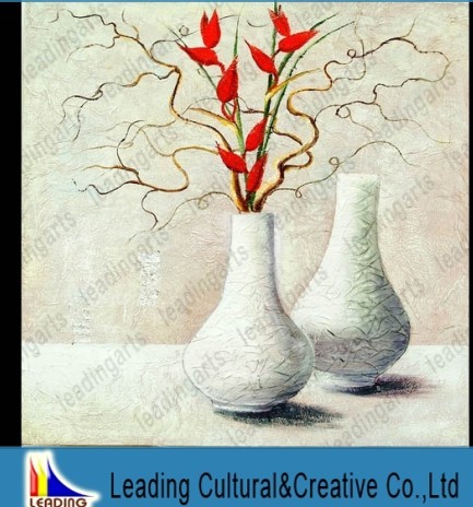 ceramic porcelain handmade original canvas flower vase oil painting