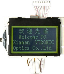 128 x 64 dots matrix graphic LCD module with VA of 53.6 x 40.5 mm