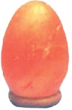Egg Shape Crystal Salt Lamp with Wooden Base