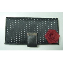 Elegant Womens Wallet with Dotted Printing, Measures 19.5 x 10cm