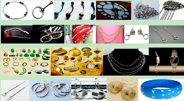 jewelry set, cufflinks, brooches, tie clasps, tacks, pins and hair jewelry