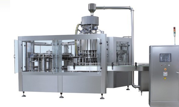 This machine is 3in1 washing filling and capping machine for water ,juice and non-carbonated beverage.