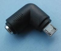 right angle 5.5x2.1mm female to micro usb dc power connector tip