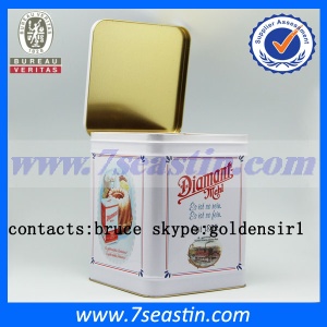 big sqaure printed cookie tin box/can packing biscuit tin container china supplier