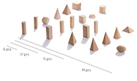 Geometric Solid Wood, 12 pcs/15 pcs/19 pcs
