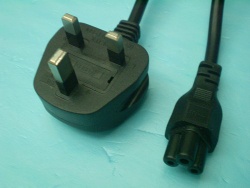 UK style AC Plug and AC Cable Laptop Charger