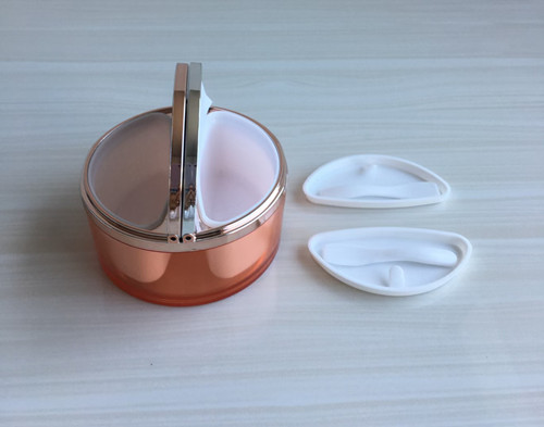 Skincare Packaging 2*30ml Plastic Dual Chamber Cosmetic Cream Jar