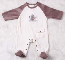 Long Sleeve Velvet baby romper with feet