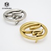 carosung custom letter logo solid brass antique gold and silver belt buckle for women