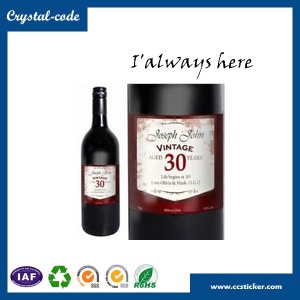 Personalized popular standard wine label size,metal wine bottle label,wine label