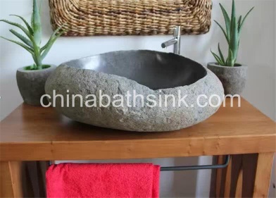 Natural stone sink，riverstone washing basin