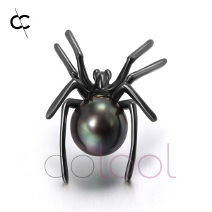 Sterling Silver and Pearl Spider Brooch Jewelry Engravable Jewelry