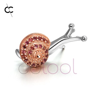 Sterling Silver and Crystal Snail Brooch Jewelry Jewelry Engraving