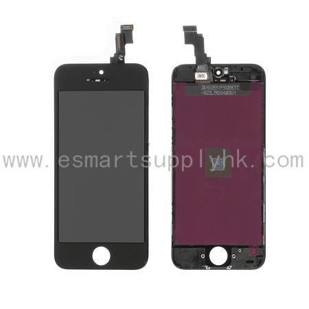 For Apple iPhone 5C LCD Screen and Digitizer Assembly with Frame Replacement - Black - Grade S+