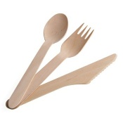 High quality Disposable Wooden Cutlery Set for FBA
