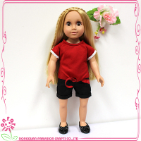 18 inch vinyl doll with rooted PP hair and fixed eyes