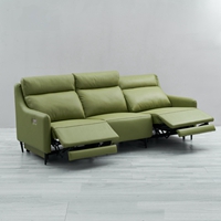Italian Minimalist Leather Smart Sofa Living Room Straight Row Three-Seat First-Class Fashion Space Capsule Electric Function Sofa