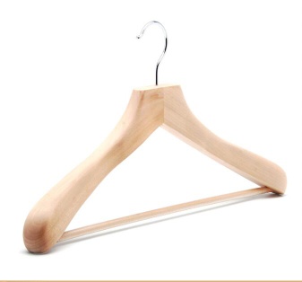 large custom size luxury wooden suit hanger with wood bar
