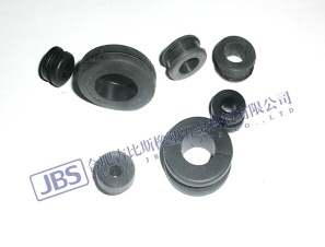 Molded rubber cable grommet for wiring harness
