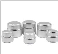 silver cosmetic jar