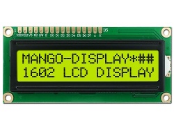 1602 lcd display yellow green, outline:80*36*13mm