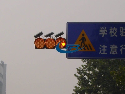 Amber solar LED red blinking warning light for school area,Yellow slow down traffic warning blinker