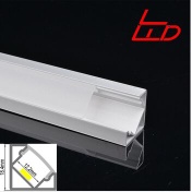 45 degree anodized aluminum led profile for led strip