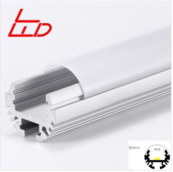 24mm round led strip aluminum profile with polycarbonate cover