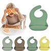 Eco-friendly cheap custom bpa free easy clean waterproof silicone pacifier baby bibs for babies