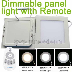 Color change and dimmable square  led panel light with Remote
