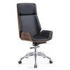 Fashionable Luxury Bent Wooden PU Leather Executive Chair for Commercial Furniture