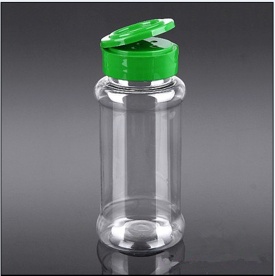 200ml Clear Spice Bottle plastic salt&pepper shaker bottle with Flapper Cap