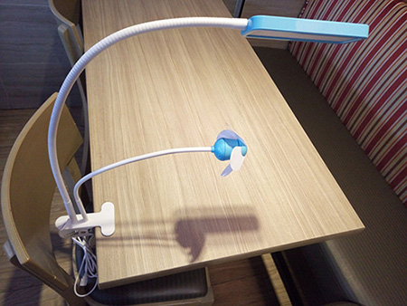 Lamp cliped on desk