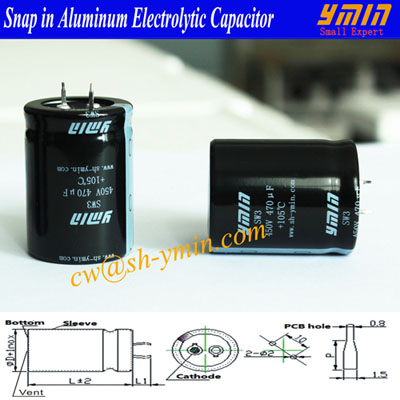 snap in aluminum electrolytic capacitor