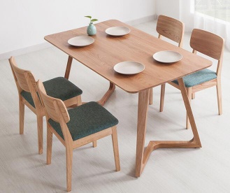 Northern Europe creative leisure solid wood V shape dining table