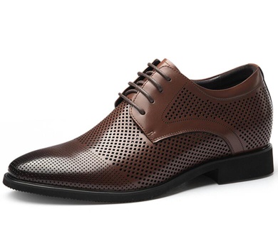 Height increasing elevator dress shoes summer hollow leather shoes