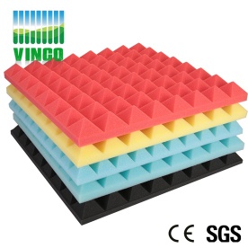 Acoustic Panels Type and Acoustic noise insulation cancelling Pyramid Foam Panels impregnated pu noise reduction foam