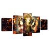 TYG Canvas Print Wall Art God Ganesha HD Print on Canvas Painting Giclee Artwork Modern Pictures Posters 5PCS