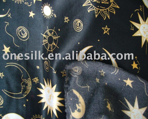 Printed polyester cotton satin fabric for dress/costume/jakets