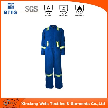 100% cotton fire resistant workwear coverall PPE for welding industry - ysetex-004
