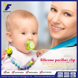 fda approved silicone pacifier clip/baby pacifier chain clip - YF