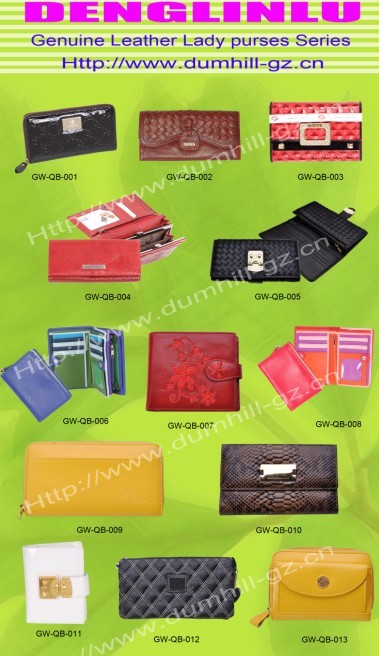 lady purse/wallet made by leather or PU with various colors