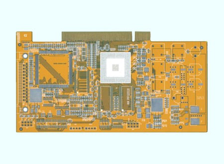 4L,LF HASL+Gold finger with yellow solder mask