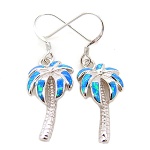 925 sterling silver opal palm tree earring