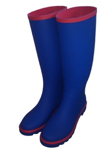 blue and red womens high rubber rain boots - rubber rain boots